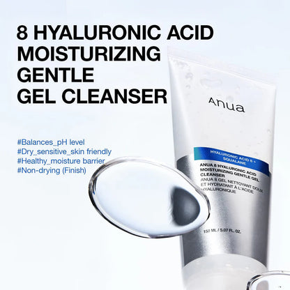 Anua – 8 Hyaluronic Acid Moisturizing Gentle Gel Cleanser, 150ml