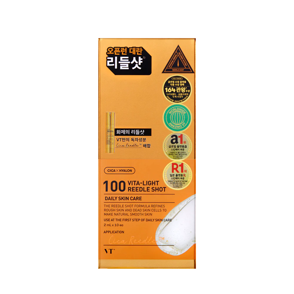 VT Cosmetics-Vita Light Reedle Shot 100 Essence 2ml x 10pcs