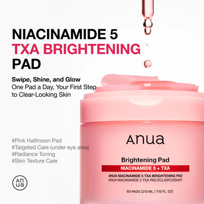 ANUA - Brightening Niacinamide 5% + TXA Toner Pads, 60 pads