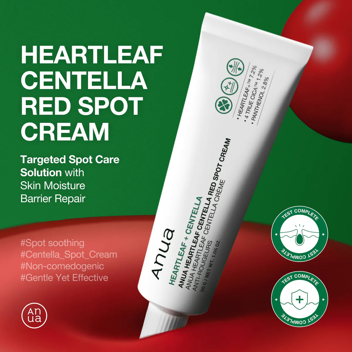 ANUA - Centella Red Spot Cream, 30ml